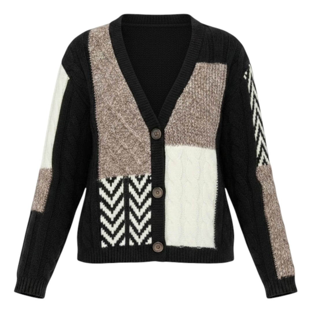 Foil Warm Intentions Cardi Black Mix