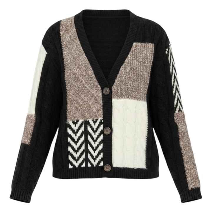 Foil Warm Intentions Cardi Black Mix