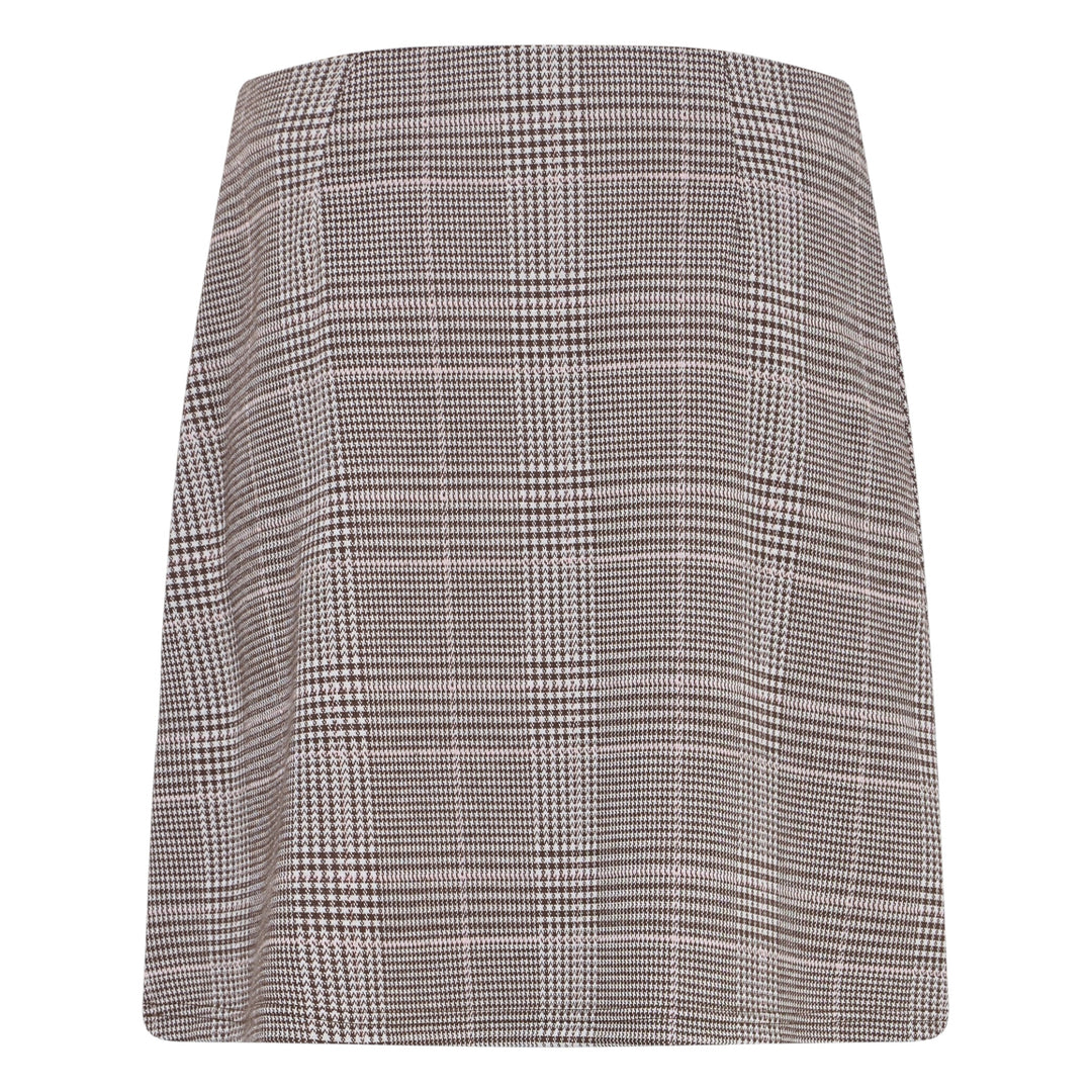 Fransa Babette Skirt Hot Fudge Check with Pink