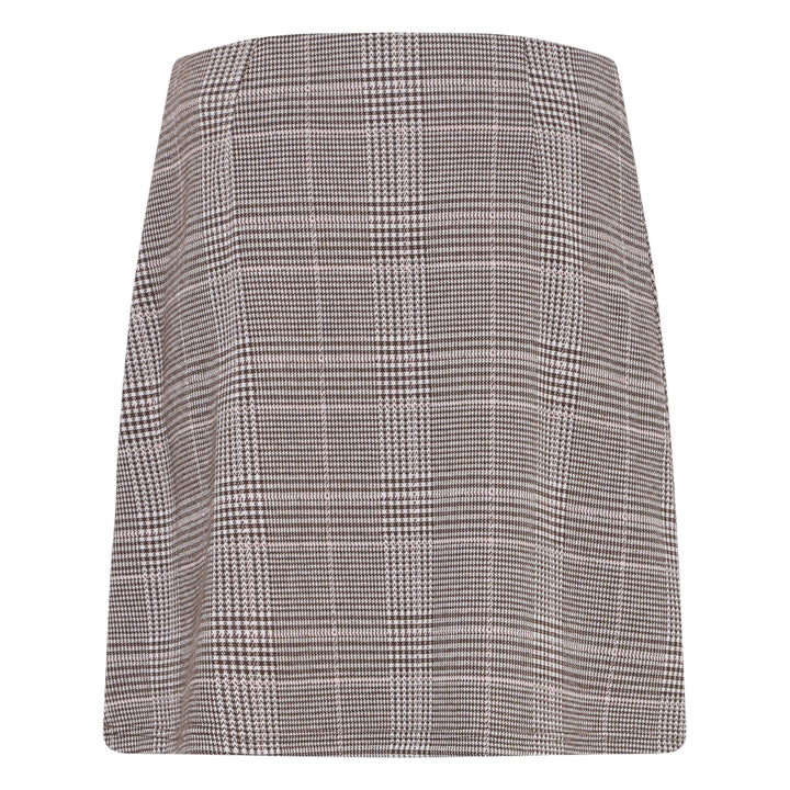 Fransa Babette Skirt Hot Fudge Check with Pink