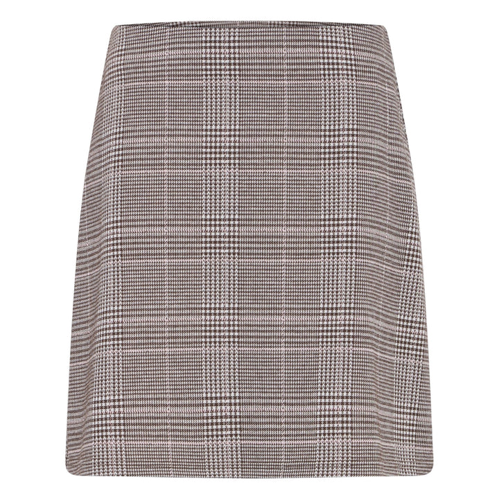 Fransa Babette Skirt Hot Fudge Check with Pink