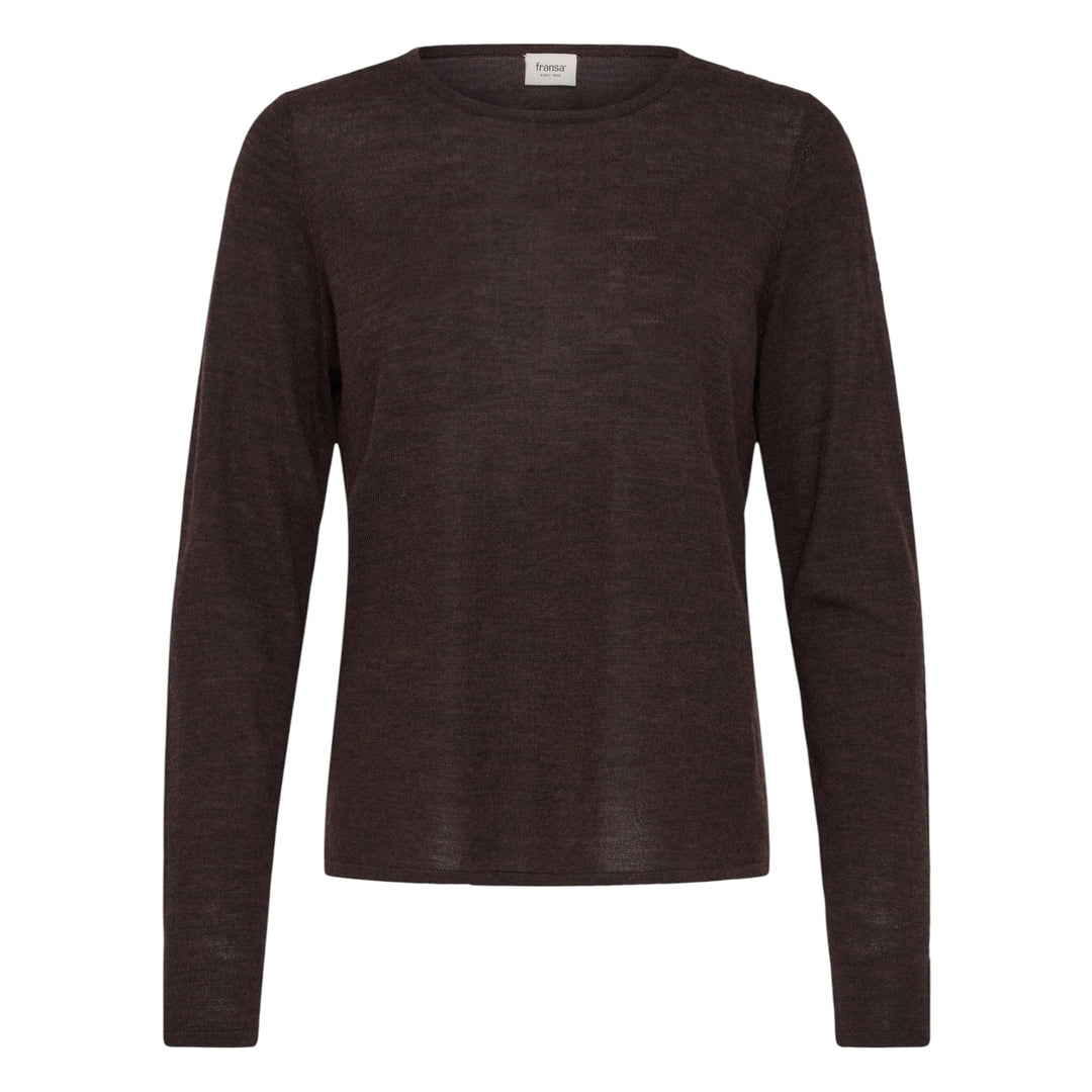 Fransa Woolina Sweater Hot Fudge Melange