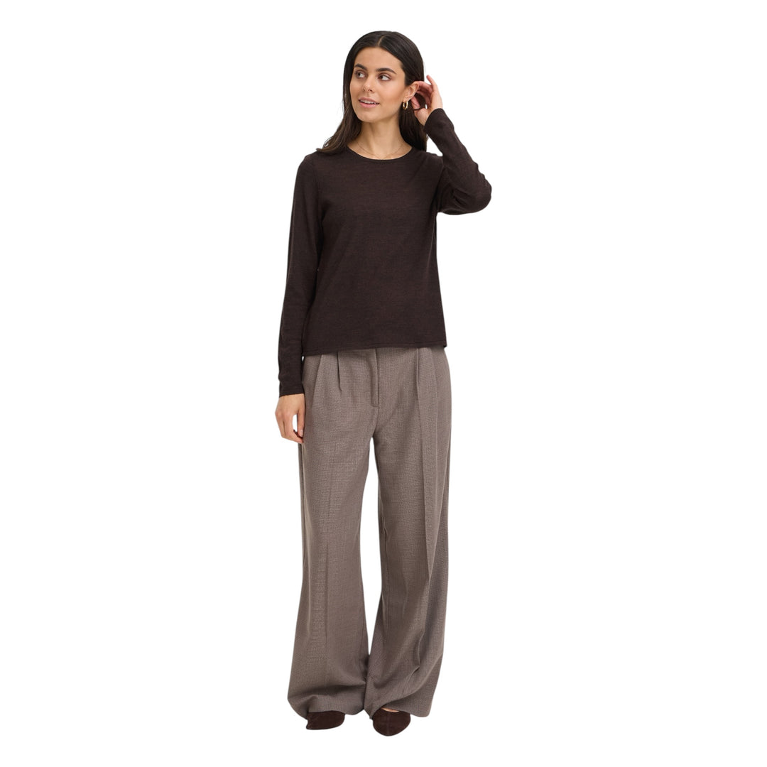Fransa Woolina Sweater Hot Fudge Melange
