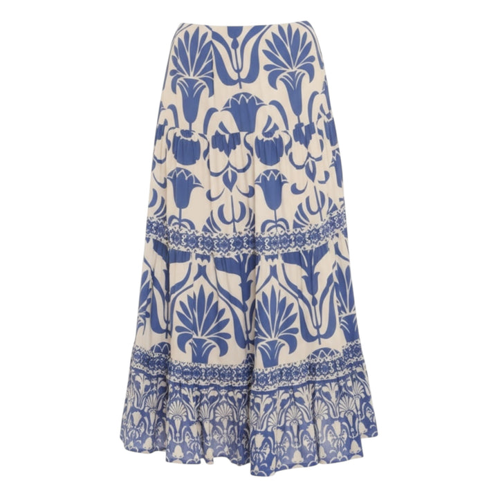 Pomodoro Goa Border Skirt Mid Blue