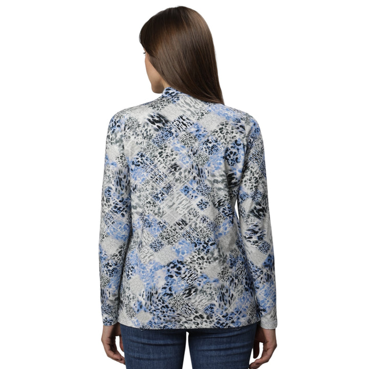 Gollehaug Animal Print Blouse Sky Blue