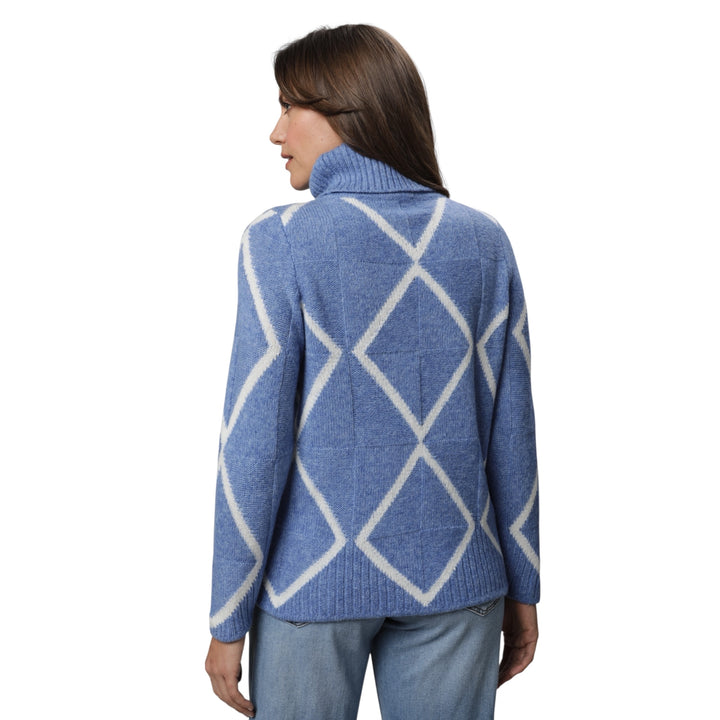 Gollehaug High Neck Diamond Sweater Sky Blue