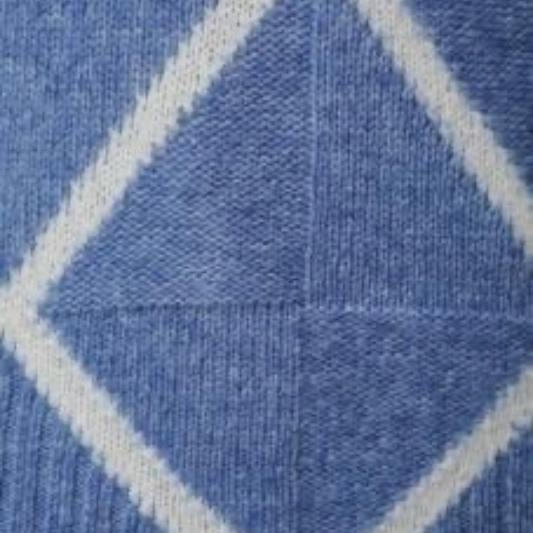 Gollehaug High Neck Diamond Sweater Sky Blue