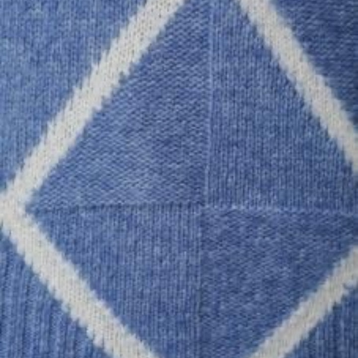 Gollehaug High Neck Diamond Sweater Sky Blue