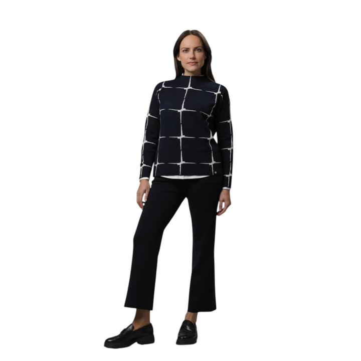 Gollehaug Square Pattern Sweater Navy