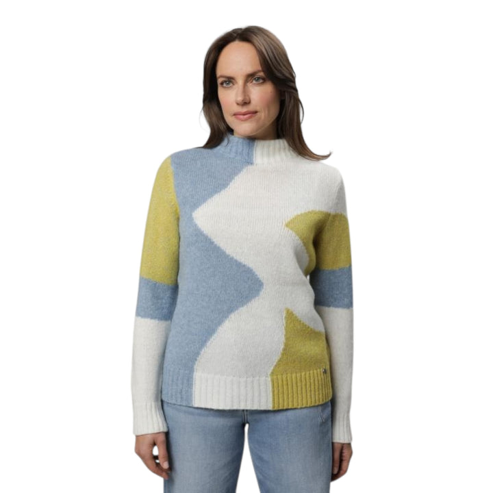 Gollehaug Round Neck Sweater Lime and Blue