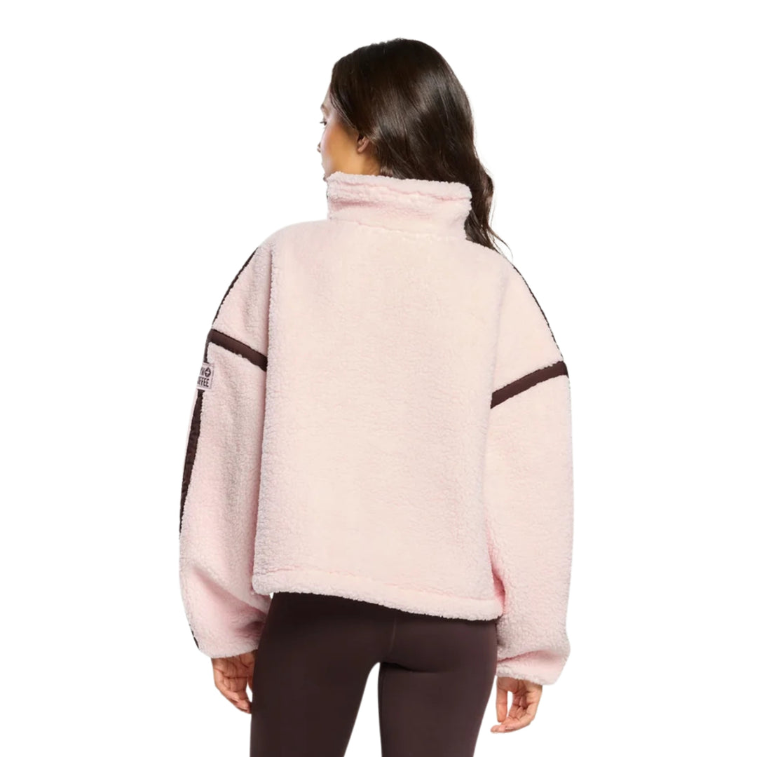 Gym + Coffee Industry Fleece Half Zip Ballet Pink/Mocha