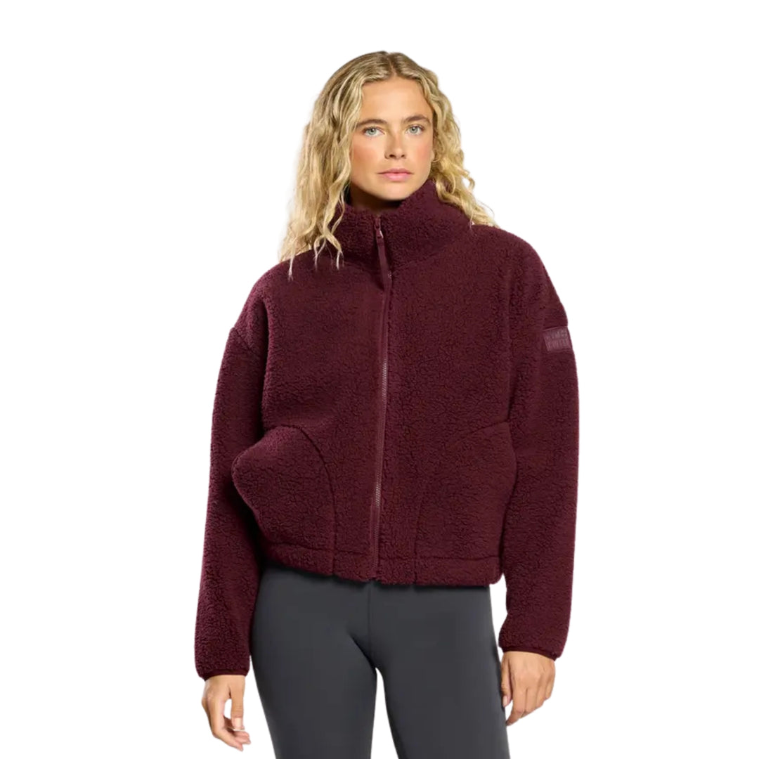 Gym + Coffee Industry Fleece High Collar Jacket Cherry Crush