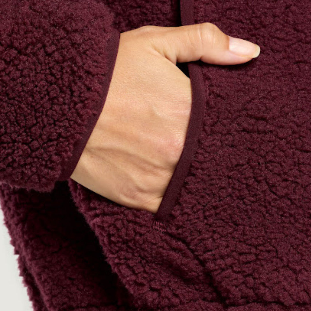 Gym + Coffee Industry Fleece High Collar Jacket Cherry Crush
