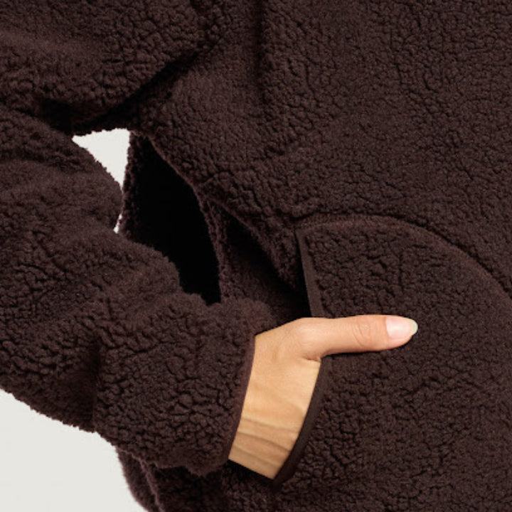 Gym + Coffee Industry Fleece High Collar Jacket Mocha Bean