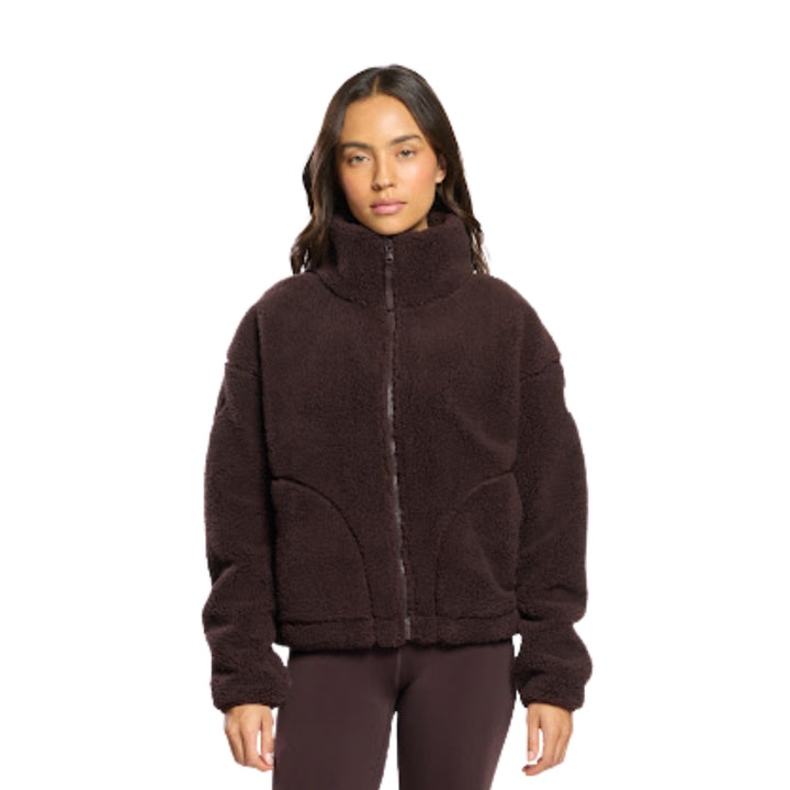 Gym + Coffee Industry Fleece High Collar Jacket Mocha Bean
