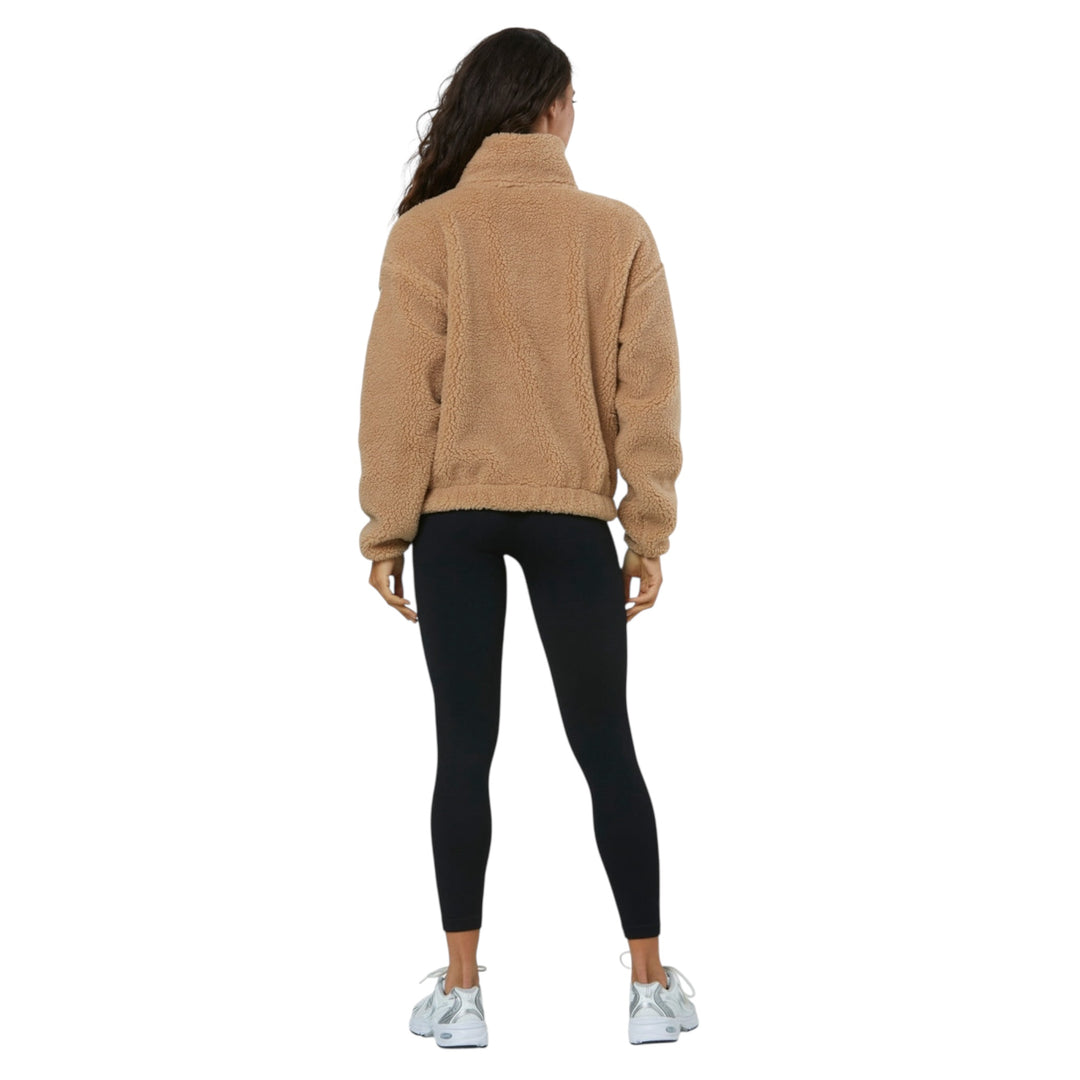Gym + Coffee Industry Fleece High Collar Jacket Sandstone