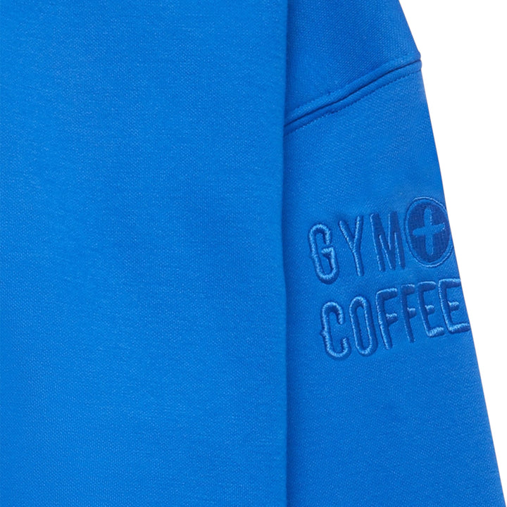 Gym + Coffee Snap Collar Sierra Sweatshirt Azure Blue