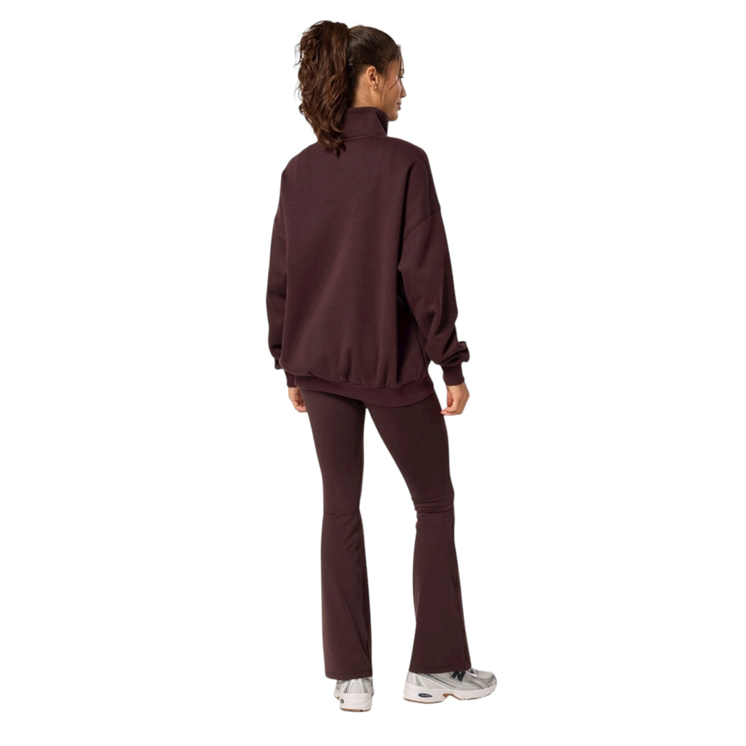 Gym + Coffee Snap Collar Sierra Sweatshirt Mocha Bean