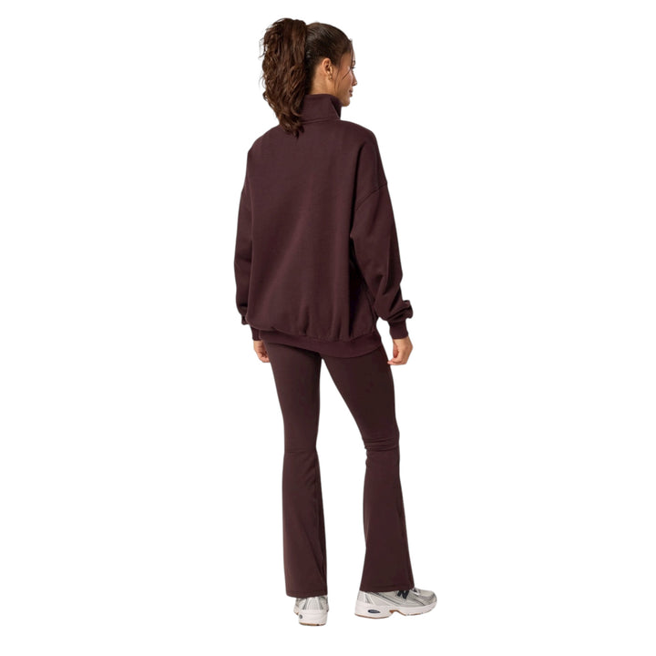 Gym + Coffee Snap Collar Sierra Sweatshirt Mocha Bean