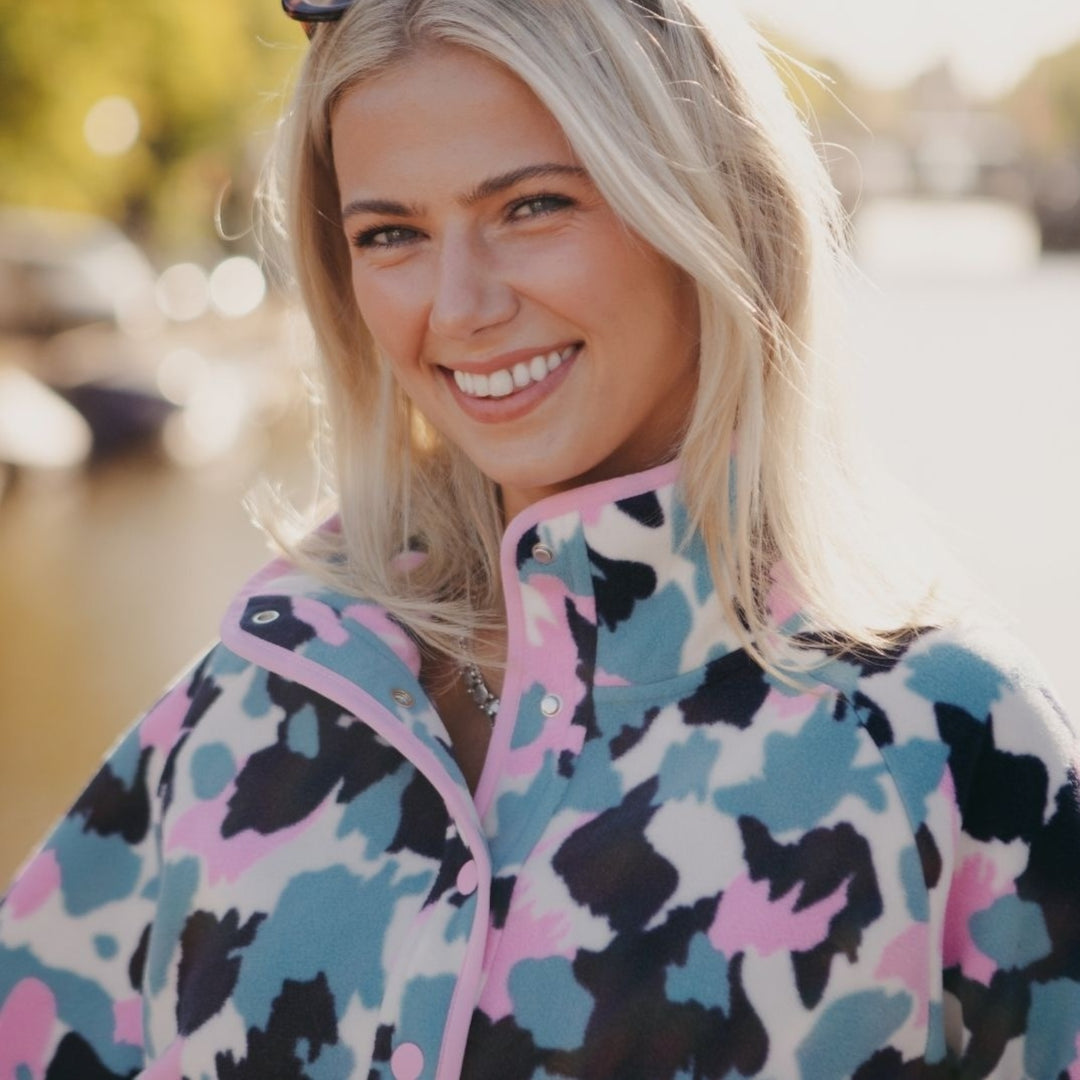 Gym + Coffee Snap Polar Fleece Light Pop Print