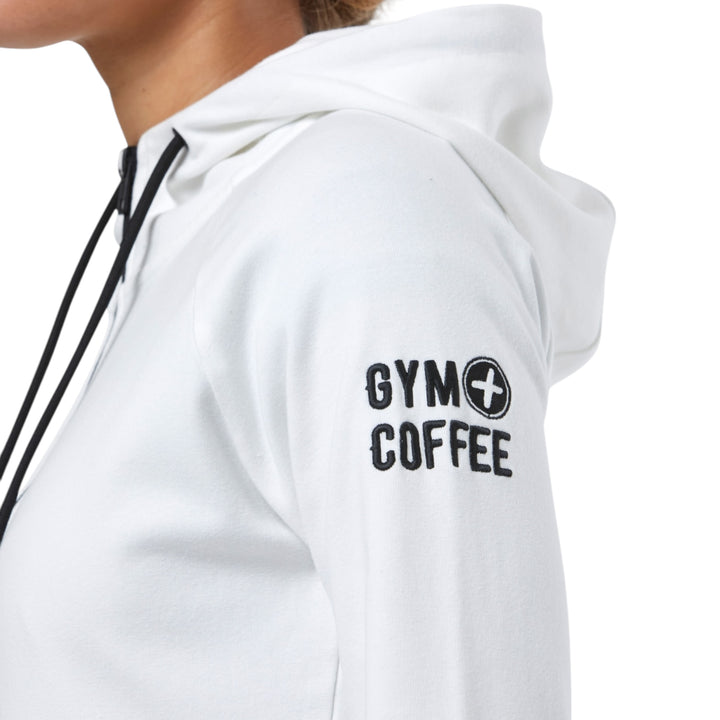 Gym + Coffee Chill Full Zip Hoodie Ultra White