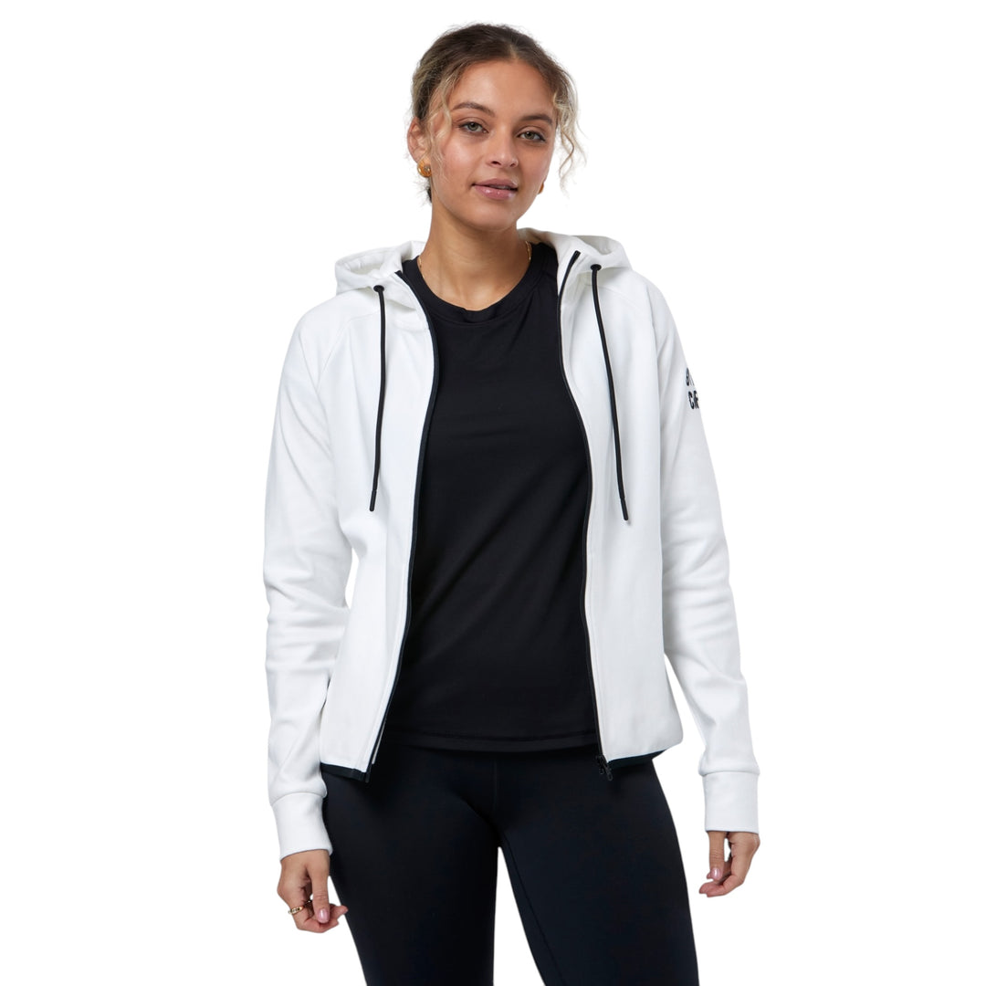 Gym + Coffee Chill Full Zip Hoodie Ultra White