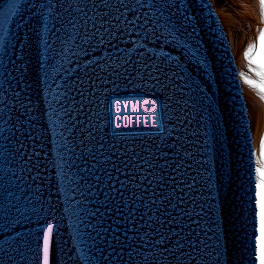 Gym + Coffee Industry High Collar Jacket Petrol Blue