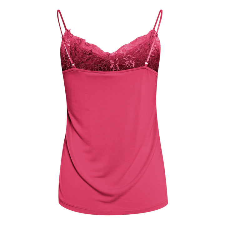 ICHI Like Lace Trim Cami Top Pink Yarrow