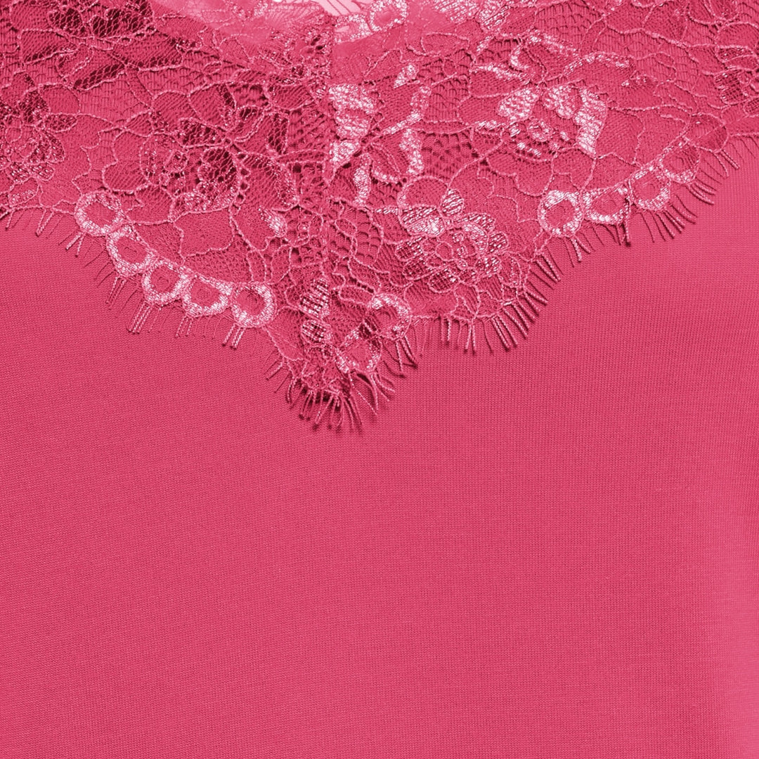 ICHI Like Lace Trim Cami Top Pink Yarrow
