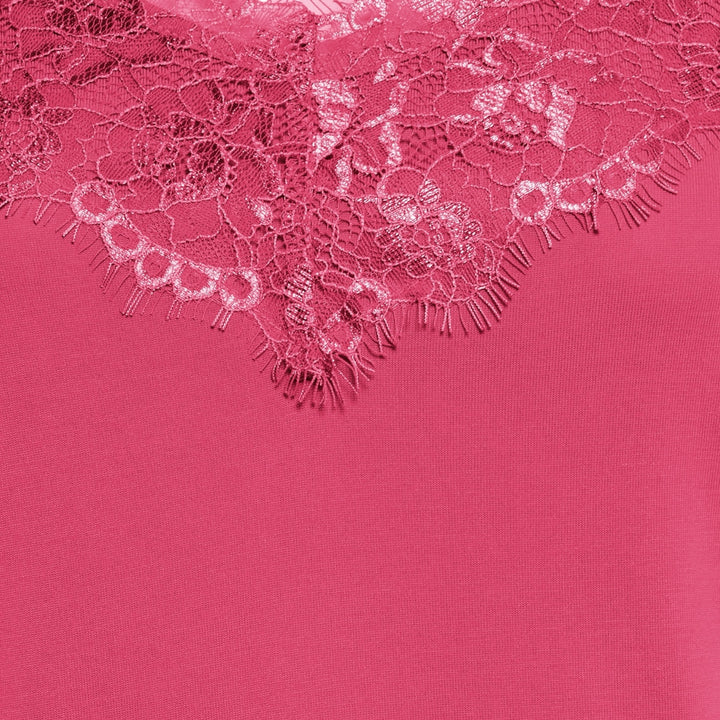 ICHI Like Lace Trim Cami Top Pink Yarrow