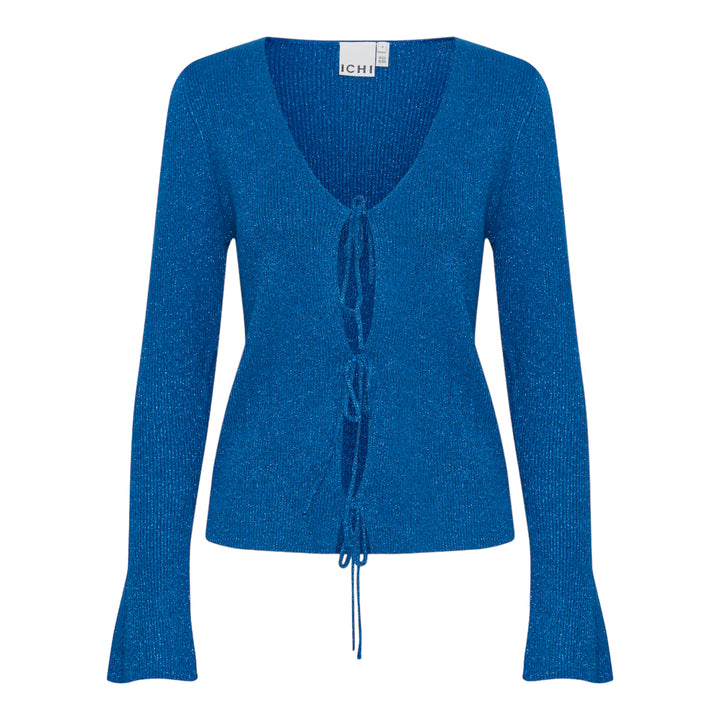 ICHI Mopaz Lurex Cardigan Lapis Blue