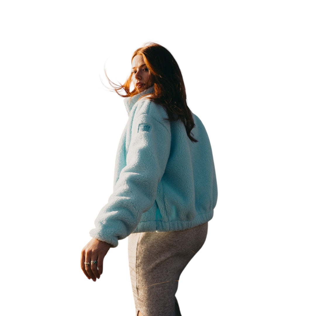 Gym + Coffee Industry Fleece High Collar Jacket Baby Blue