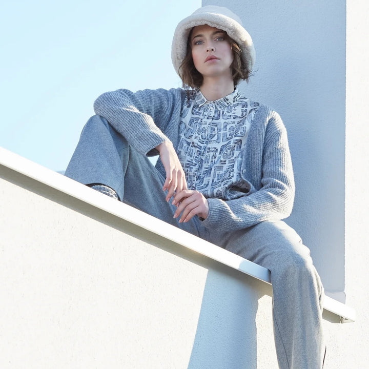 Eve in Paradise Macie Patterned Blouse Silver