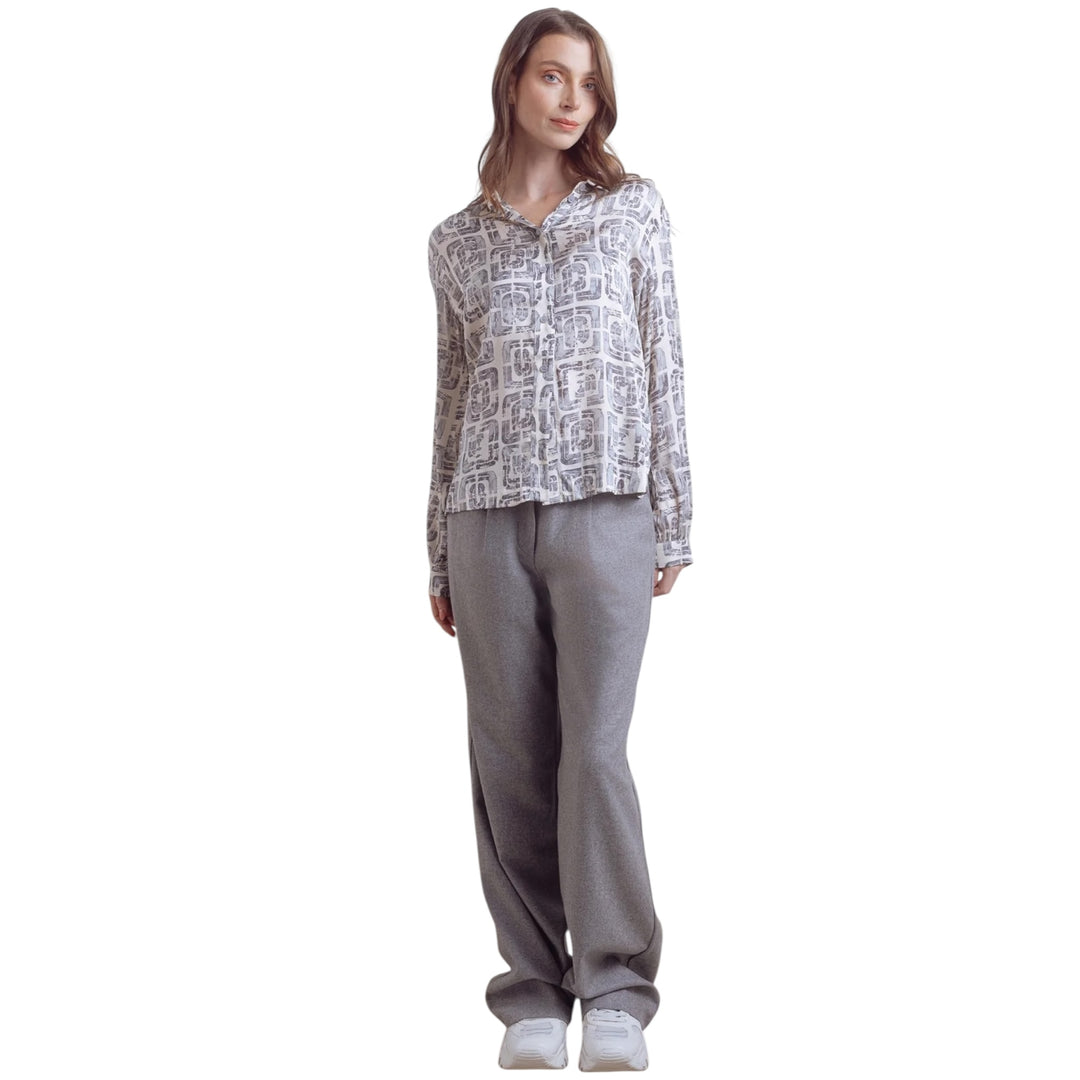 Eve in Paradise Macie Patterned Blouse Silver