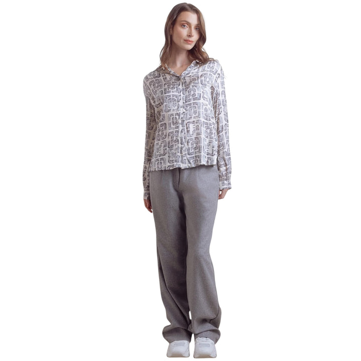 Eve in Paradise Macie Patterned Blouse Silver