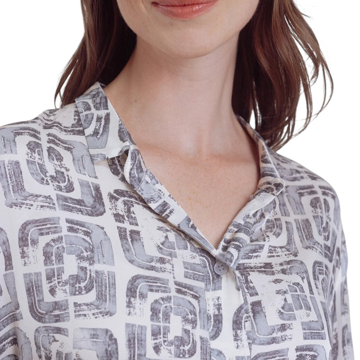 Eve in Paradise Macie Patterned Blouse Silver