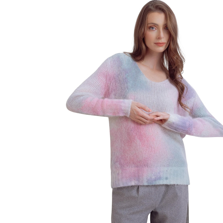Eve in Paradise Kaira Tie Dye Sweater Watercolour Print