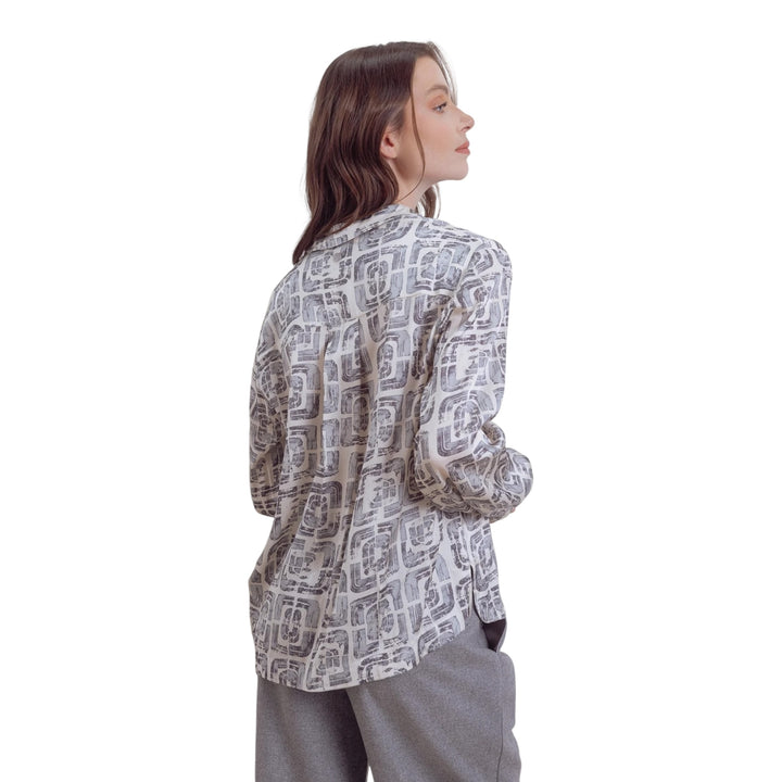 Eve in Paradise Macie Patterned Blouse Silver