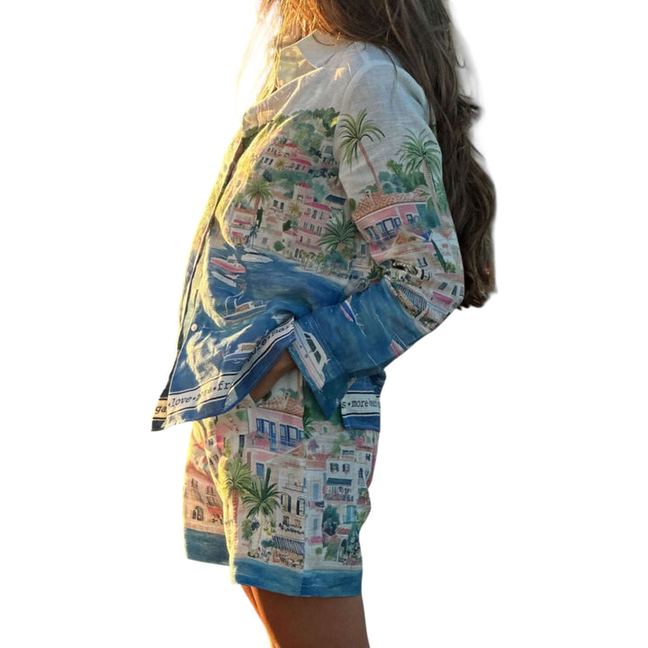 Vilagallo Coastal City Print Shorts Puerto Banus