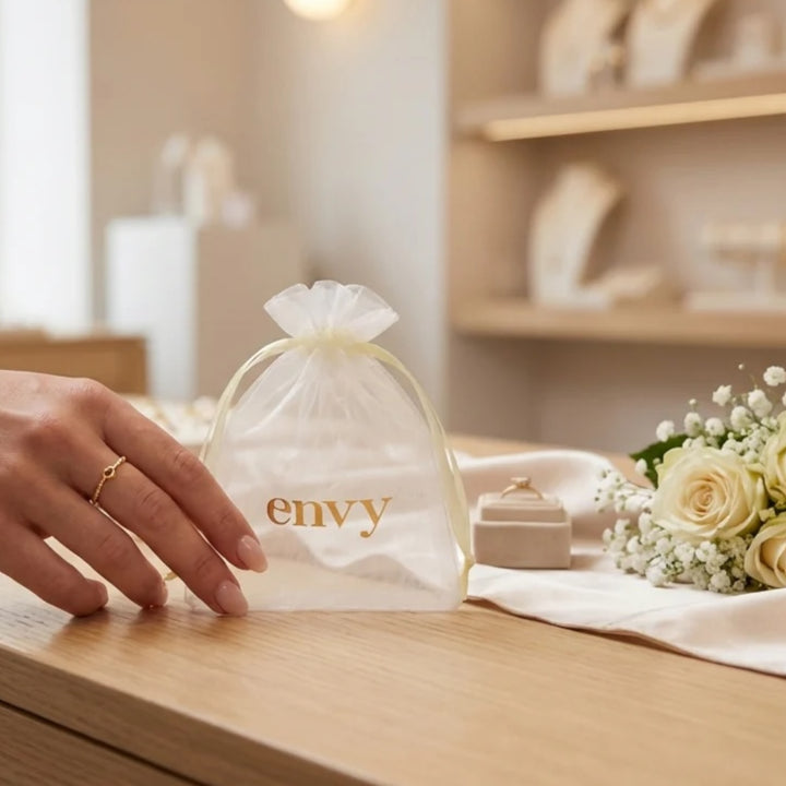 Envy Fossil Stud Earrings Gold