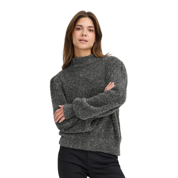 Pulz Jeans Blair Pullover Dark Grey Silver Lurex
