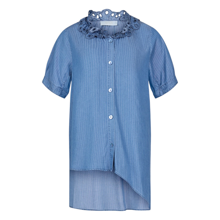 Noen Dipped Hem Tunic Striped Blue