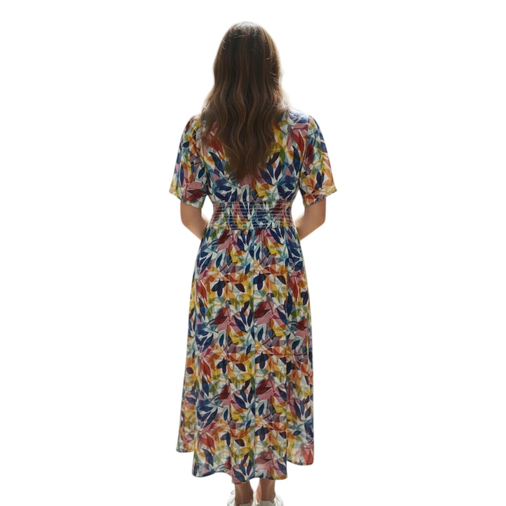 Foil Empire-Ly Yours Dress Printed Leaf