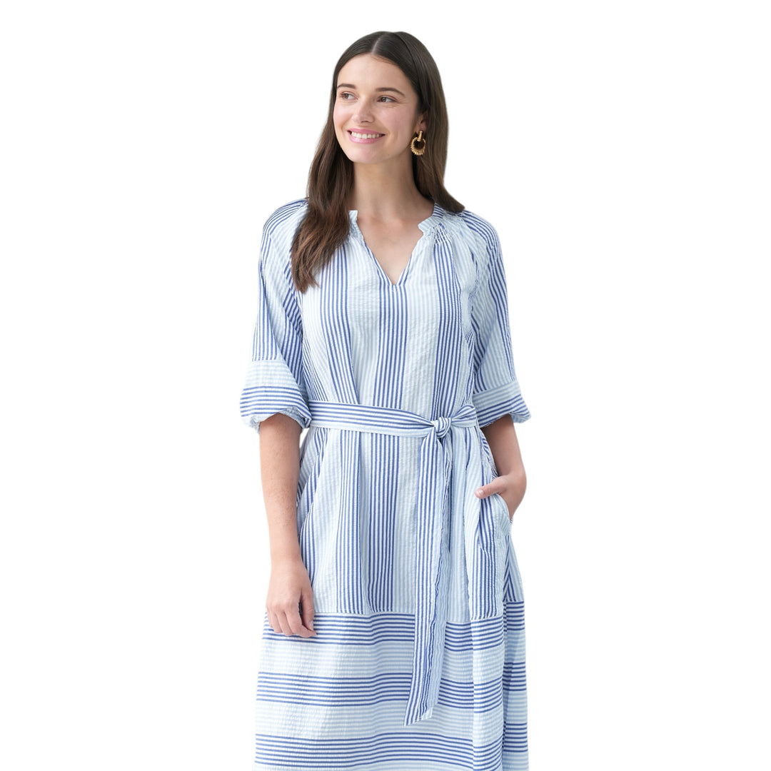 Foil Set The Tone Dress Denim Stripe