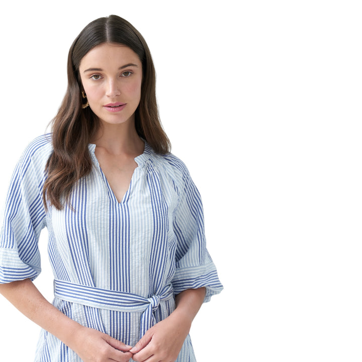 Foil Set The Tone Dress Denim Stripe