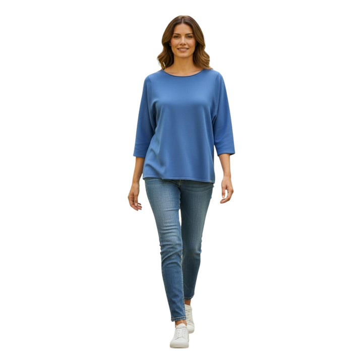 Gollehaug 3/4 Sleeve Sweater Blue
