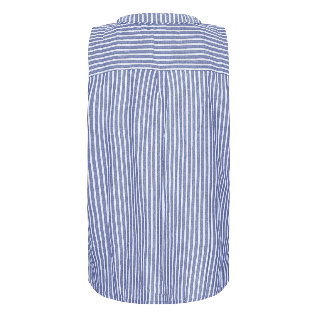 Fransa Bonnie Sleeveless Shirt Navy Art