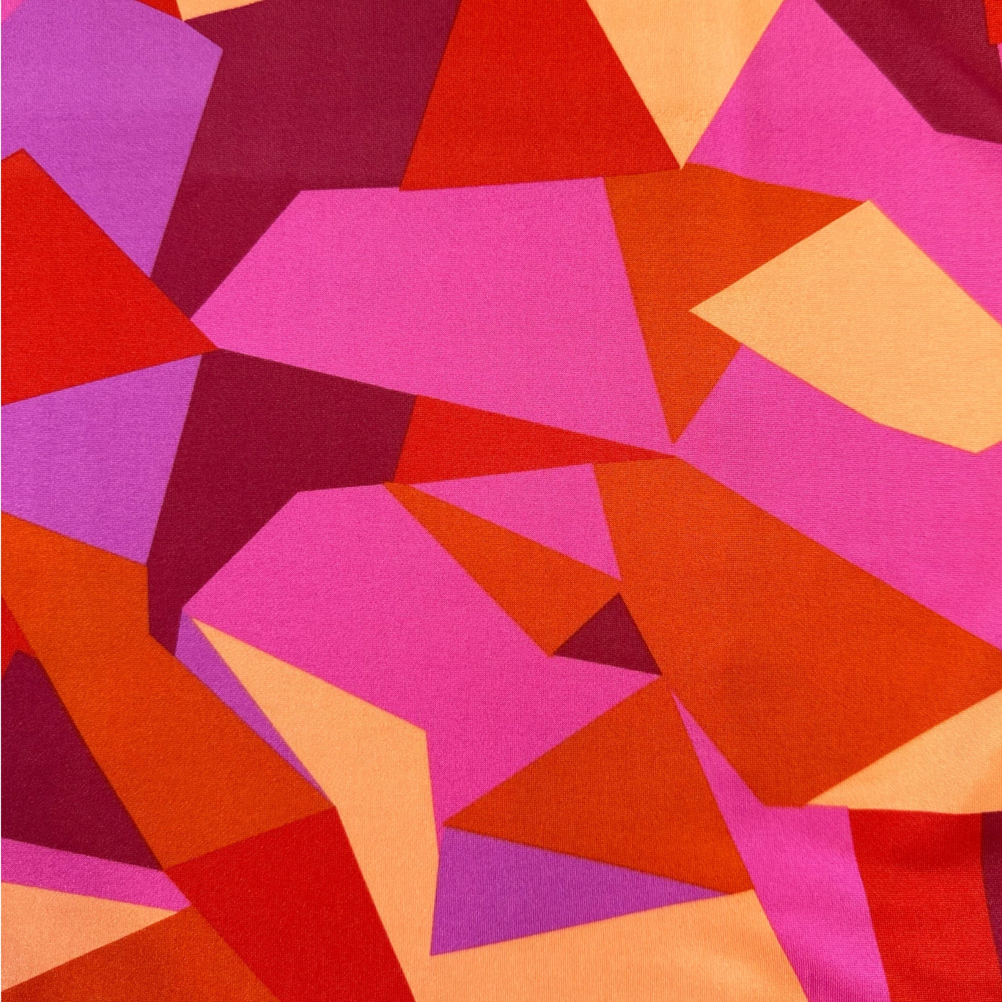 K Design Geometric Print Maxi Dress Pink