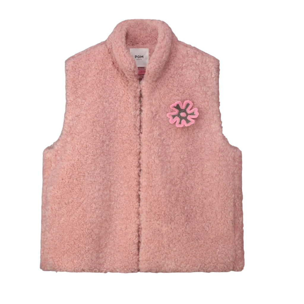 POM-Amsterdam-Teddy-Gilet-Powder-PInk-Product-Image-Front-View