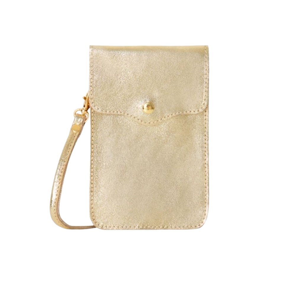 Italian-Leather-Cross-Body-Phone-Pouch-Gold